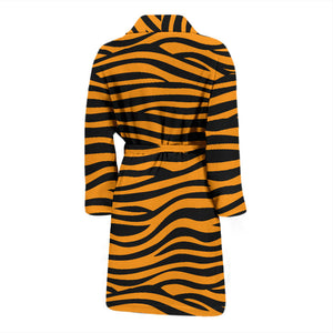 Bengal Tigers Skin Print Pattern Background Men'S Bathrobe