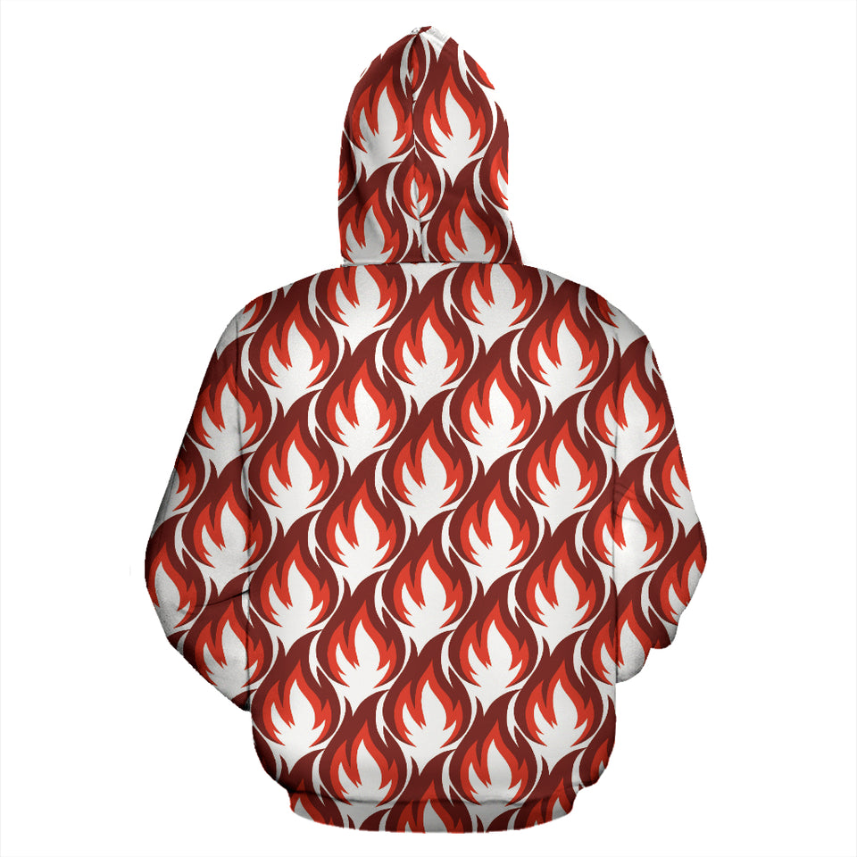 Fire Flame Symbol Design Pattern Zip Up Hoodie