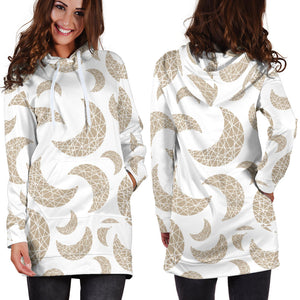 Cool Gold Moon Abstract Pattern Women'S Hoodie Dress