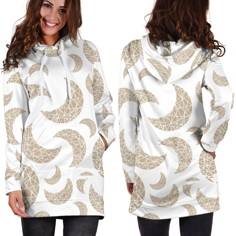Cool Gold Moon Abstract Pattern Women'S Hoodie Dress