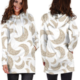 Cool Gold Moon Abstract Pattern Women'S Hoodie Dress