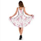 Hand Drawn Ice Cream Pattern Sleeveless Midi Dress