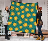 Sun Green Background Premium Quilt