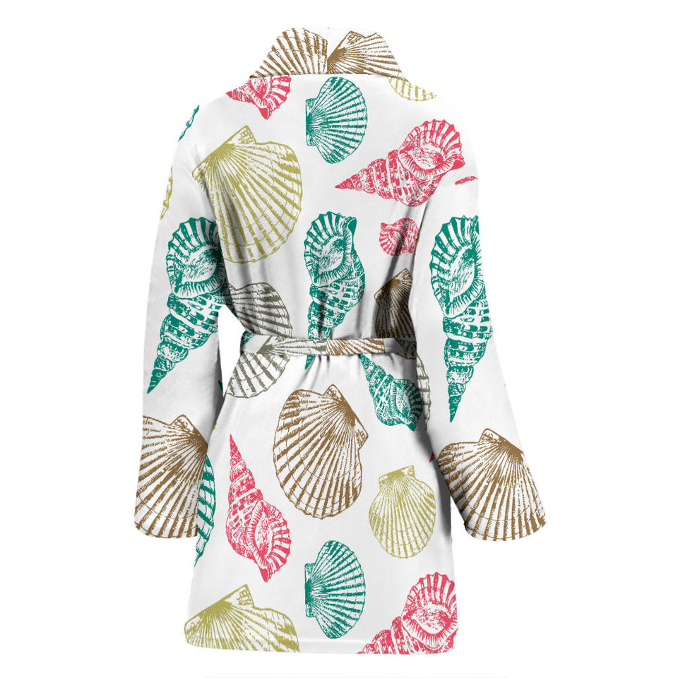 Colorful Shell Pattern Women'S Bathrobe