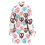 Pretzels Pattern Print Design 04 Women's Bathrobe