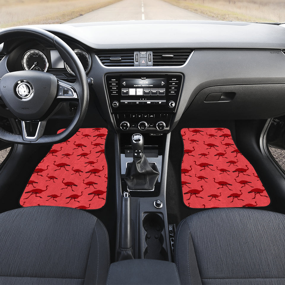 Ostrich Pattern Print Design 03 Front and Back Car Mats