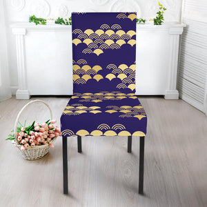 Beautiful Japanese Fan Pattern Dining Chair Slipcover