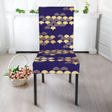 Beautiful Japanese Fan Pattern Dining Chair Slipcover