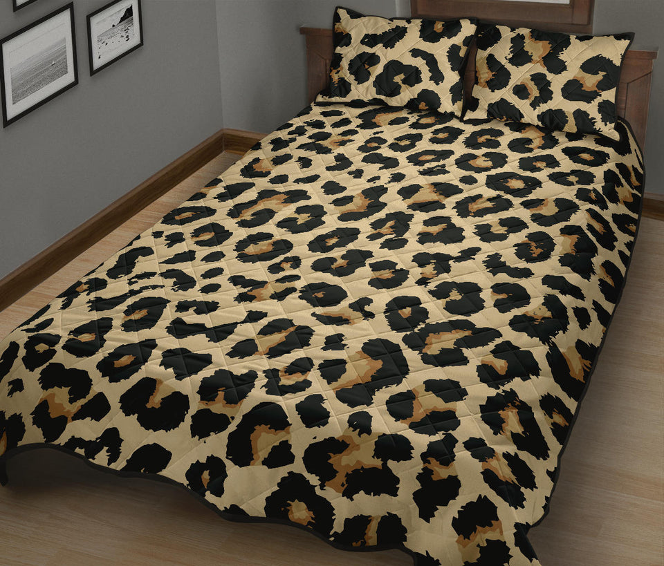 Leopard print design pattern Quilt Bed Set