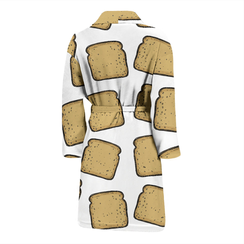 Bread Toast Pattern Print Design 03 Men's Bathrobe