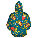 French Fries Red Paper Box Pattern Zip Up Hoodie