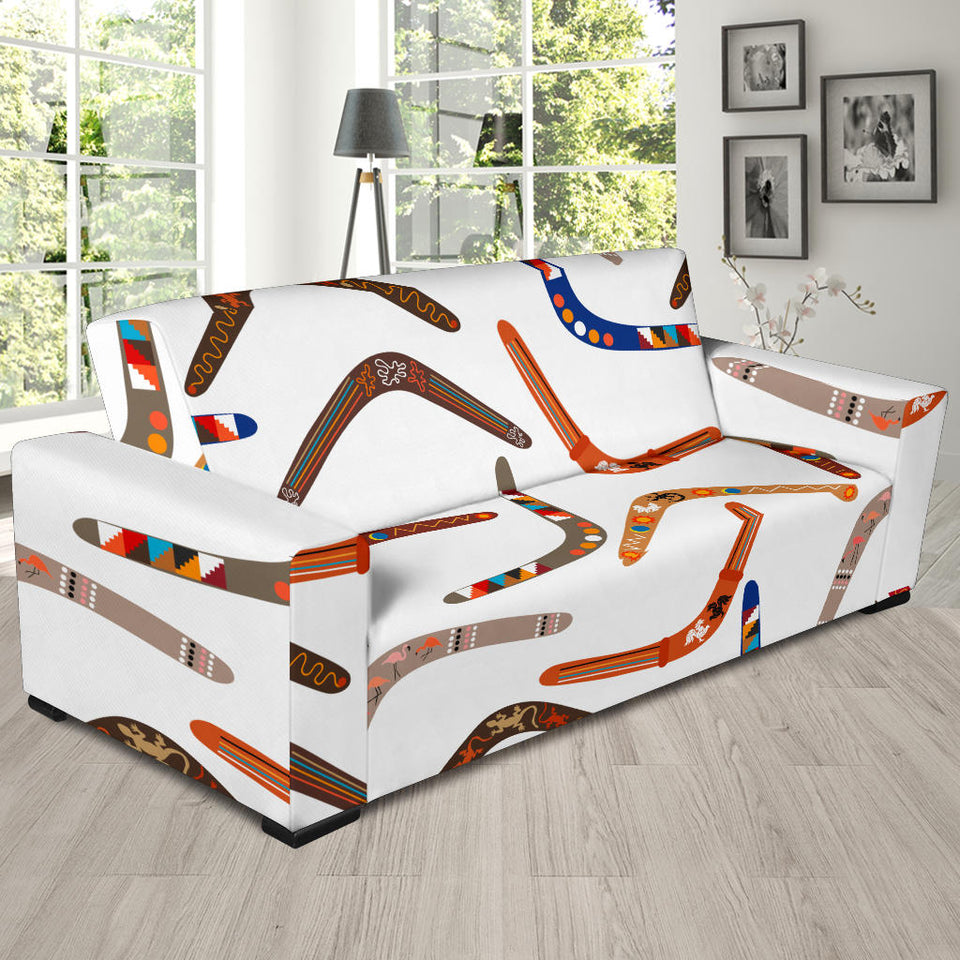 Boomerang Australian Aboriginal Ornament Pattern Sofa Slipcover