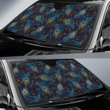 Beautiful Peacock Feather Pattern Car Sun Shade