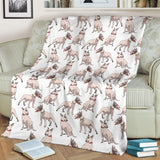 Bull Terrier Pattern Print Design 04 Premium Blanket
