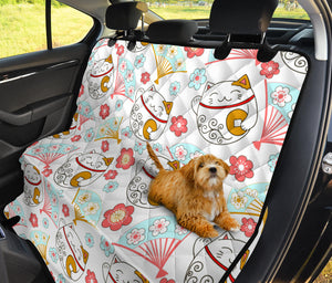 Maneki Neko Lucky Cat Fan Sakura Dog Car Seat Covers