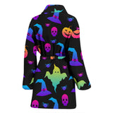 Colorful Halloween Background Women'S Bathrobe
