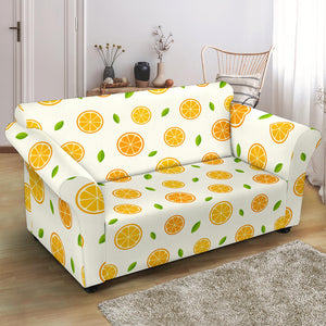 Oranges Leaves Pattern Loveseat Couch Slipcover