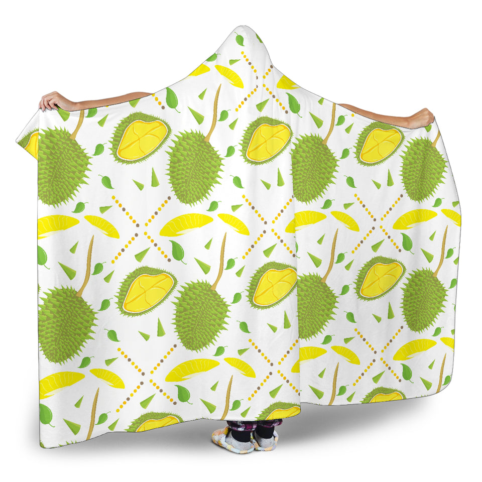 Durian Pattern Background Hooded Blanket