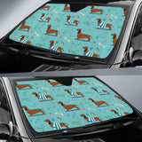 Dachshund Decorative Background Car Sun Shade
