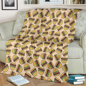 Hamburger Pattern Print Design 01 Premium Blanket
