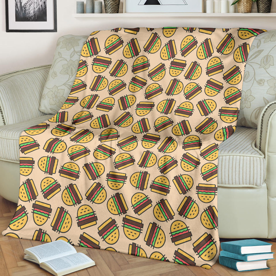 Hamburger Pattern Print Design 01 Premium Blanket