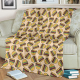 Hamburger Pattern Print Design 01 Premium Blanket