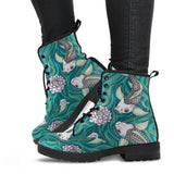 Koi Fish Carp Fish Lotus Pattern Leather Boots