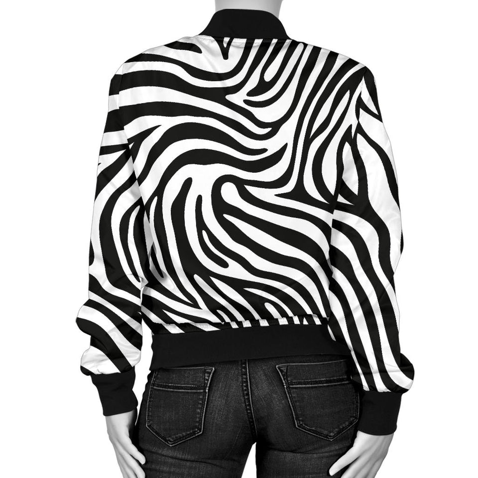 Zebra Skin Pattern Women'S Bomber Jacket
