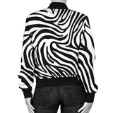 Zebra Skin Pattern Women'S Bomber Jacket