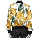 Yellow Tulips Pattern Women'S Bomber Jacket