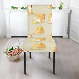 Cute Fat Shiba Inu Dog Pattern Dining Chair Slipcover
