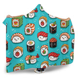 Cute Sushi Pattern Hooded Blanket