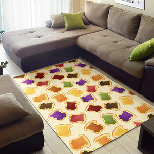 Bread Toast Pattern Print Design 02 Area Rug