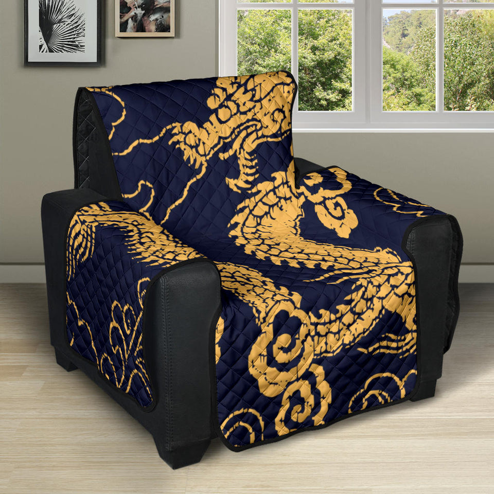 Gold dragon pattern Recliner Cover Protector