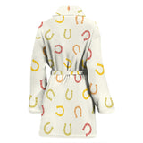 Horseshoes Pattern Print Design 02 Women's Bathrobe