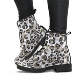 Leopard Skin Print Pattern Leather Boots