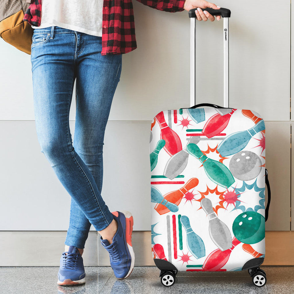 Watercolor Bowling Pattern Luggage Covers