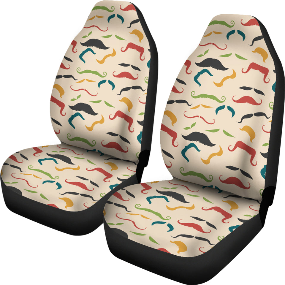 Mustache Beard Pattern Print Design 03 Universal Fit Car Seat Covers