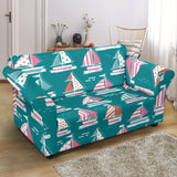 Cute Sailboat Pattern Loveseat Couch Slipcover