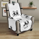 Cute french bulldog paw pattern Chair Cover Protector