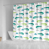 Watercolor Crocodile Pattern Shower Curtain Fulfilled In US