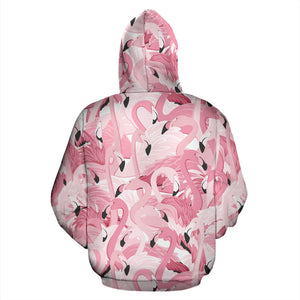 Pink Flamingos Pattern Background Zip Up Hoodie