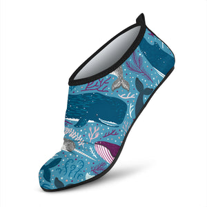 Whale Design Pattern Aqua Shoes