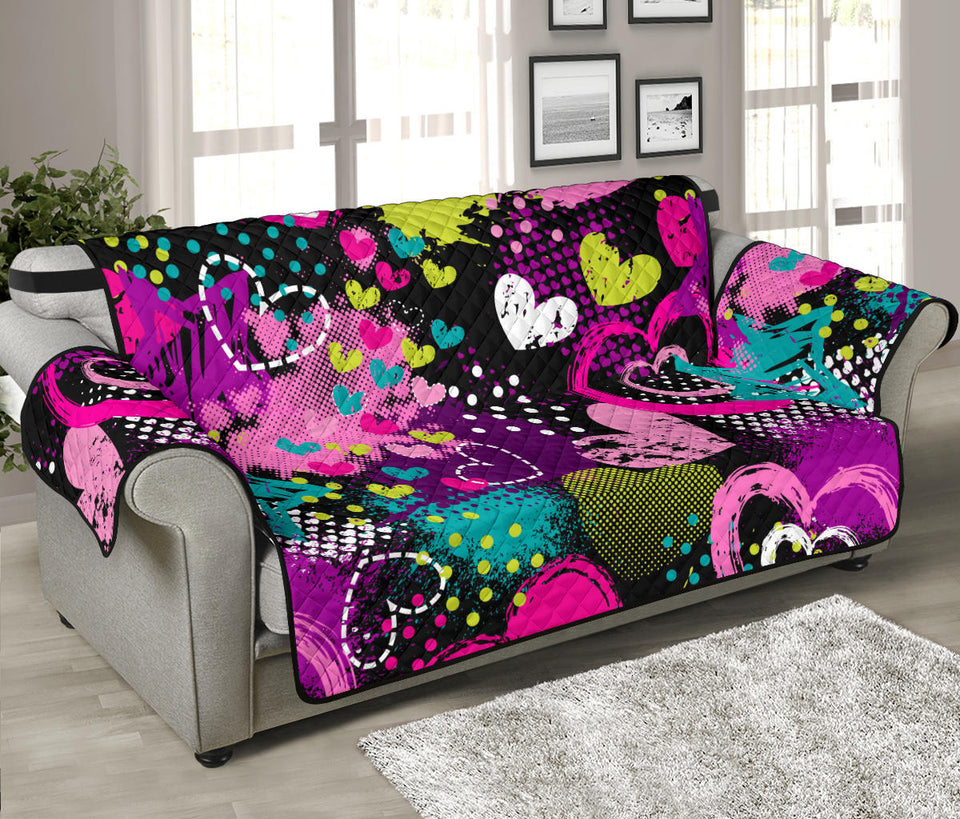 heart dot wave star creative design pattern Sofa Cover Protector