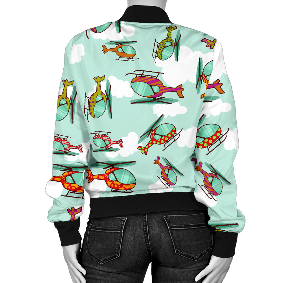 Helicopter Design Pattern Women'S Bomber Jacket