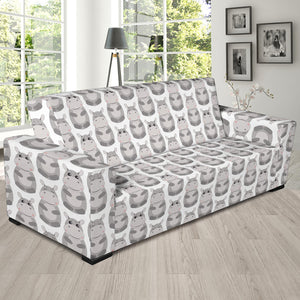 Hippopotamus Pattern Print Design 05 Sofa Slipcover
