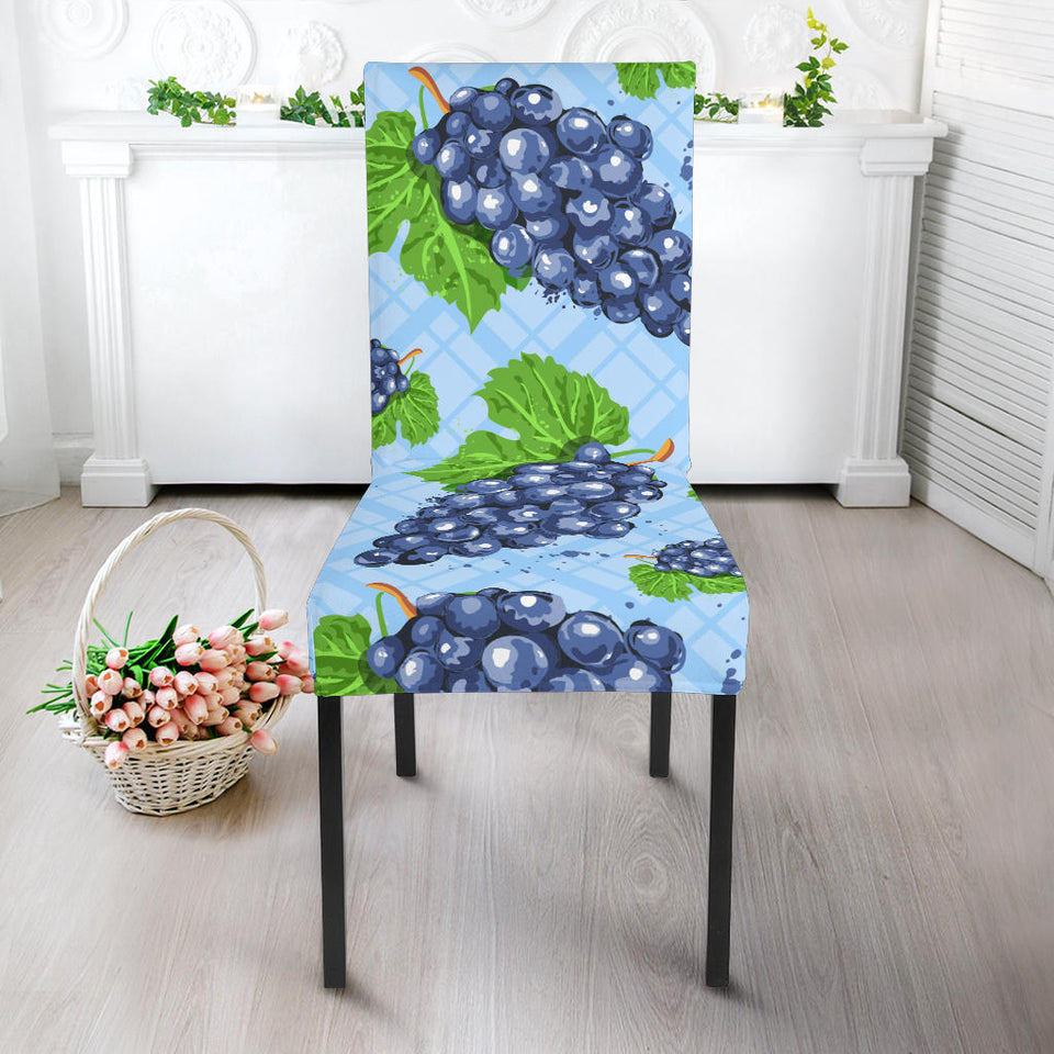 Watercolor Grape Pattern Dining Chair Slipcover