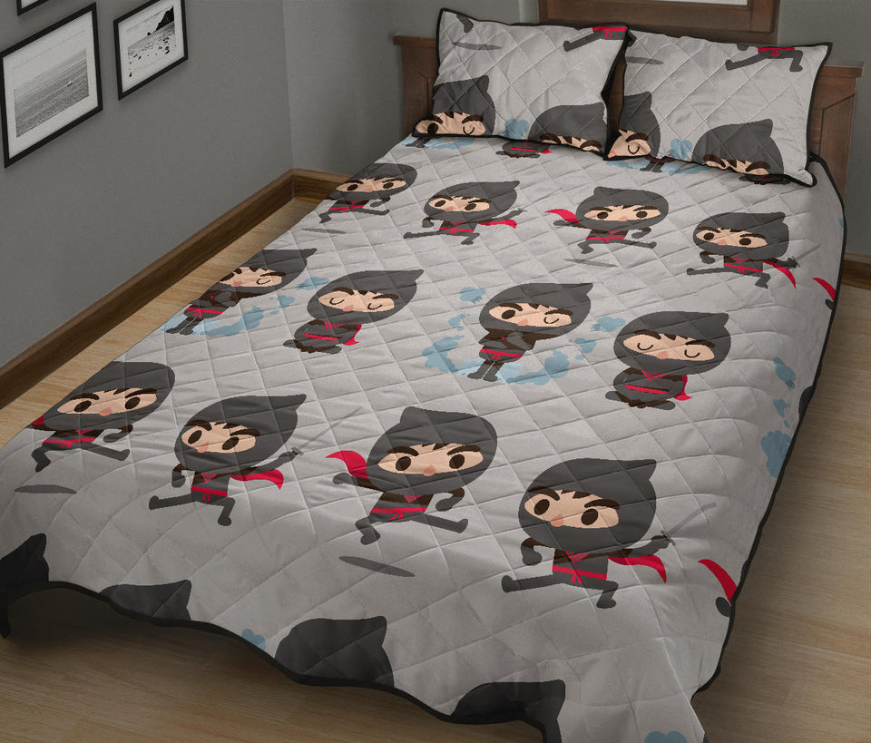 Cute ninja pattern Quilt Bed Set