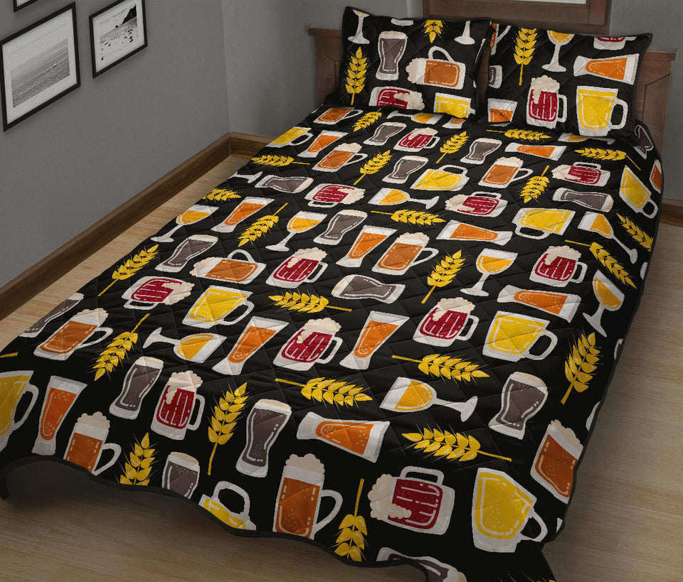 Beer type pattern Quilt Bed Set
