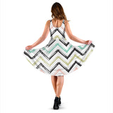 Zigzag  Chevron Paint Pattern Sleeveless Midi Dress
